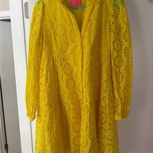 Yellow Lace Floral Dress by Lilly Pulitzer